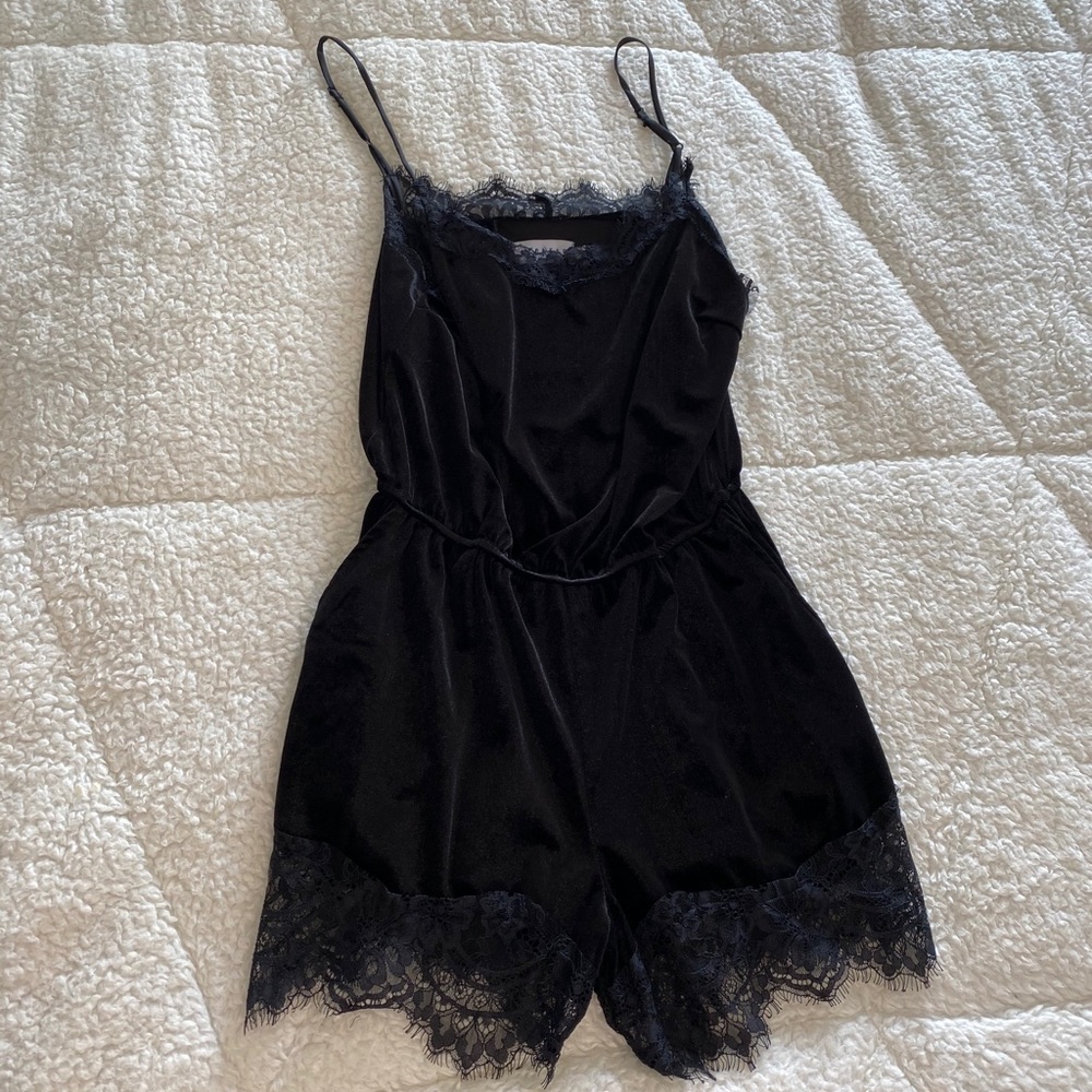 black lace romper